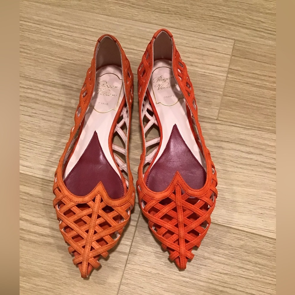 Roger Visier Women's Orange Designer Shoes size 36.5